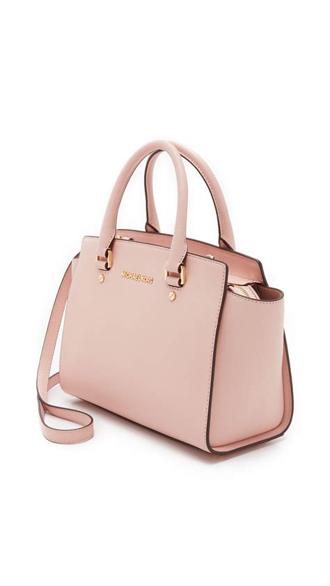 michael kors pink selma satchel bag|Michael Kors selma handbags.